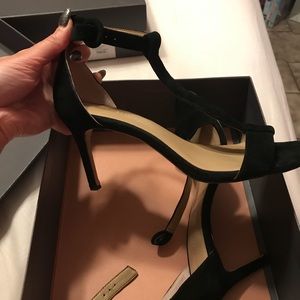 Black suede heels size 8.5
